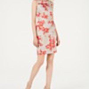 Calvin Klein Floral-Print Gathered Sheath NEW Dress Size 8